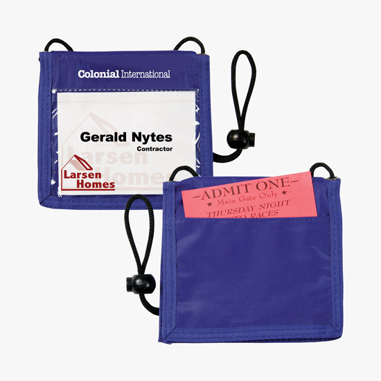 Bi-Fold Nylon Neck Wallet - Printed