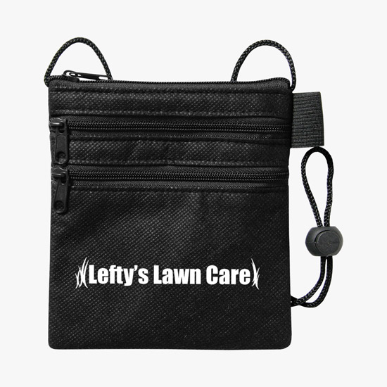 Triple Zip Non-Woven Neck Wallet with ID Holder