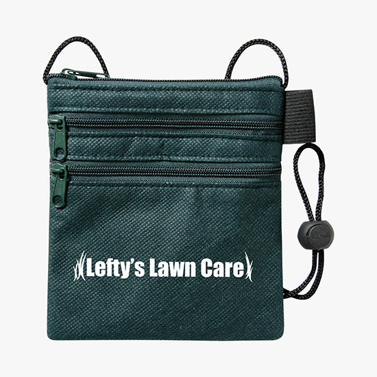 Triple Zip Non-Woven Neck Wallet with ID Holder