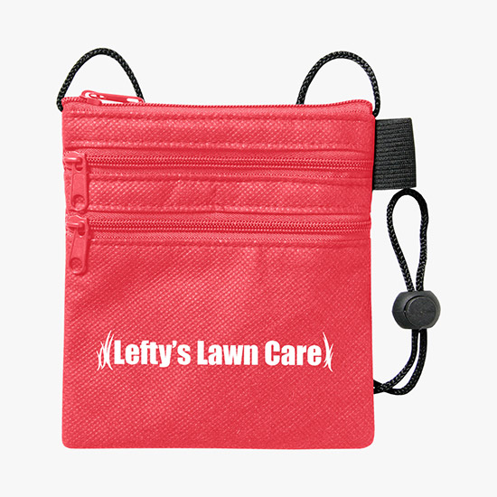 Triple Zip Non-Woven Neck Wallet with ID Holder
