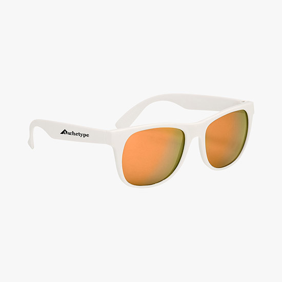 White Rubberized Mirror Malibu Sunglasses - 24-Hour Production