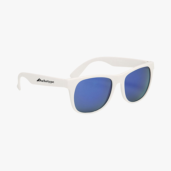 White Rubberized Mirror Malibu Sunglasses - 24-Hour Production