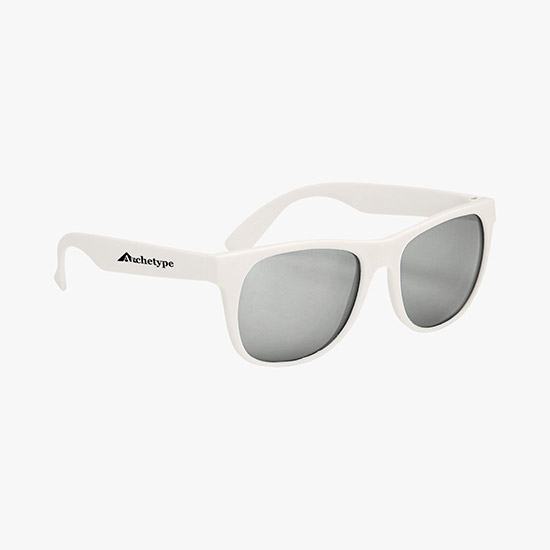 White Rubberized Mirror Malibu Sunglasses - 24-Hour Production