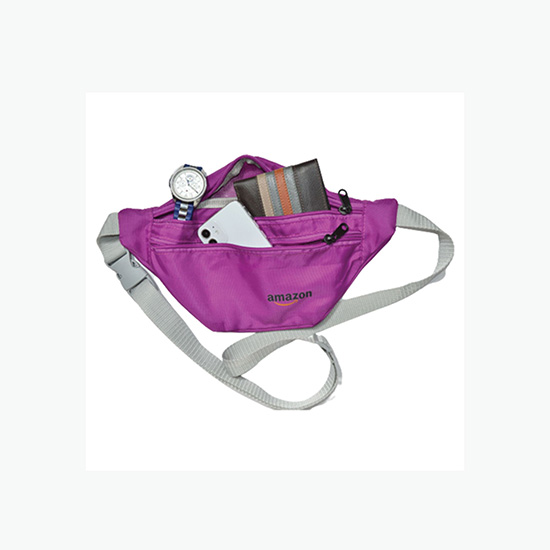 Waterproof Heathered Fanny Pack with 3 Zippers