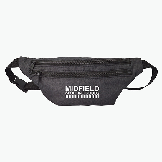 Waterproof Heathered Fanny Pack with 3 Zippers