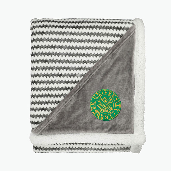 Field & Co Chevron Striped Sherpa Blanket