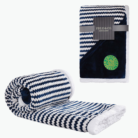 Field & Co Chevron Striped Sherpa Blanket