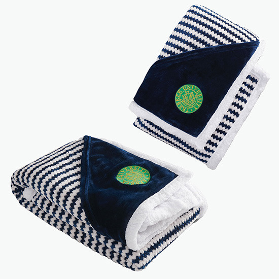 Field & Co Chevron Striped Sherpa Blanket