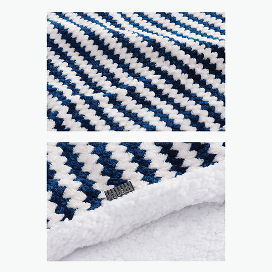 Field & Co Chevron Striped Sherpa Blanket