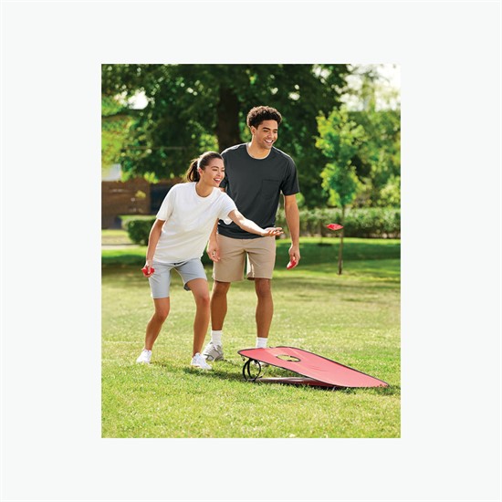 Pop-Up Bag Toss Game Set - Cornhole Tic-Tac-Toe and Point Toss - 24-Hour Production
