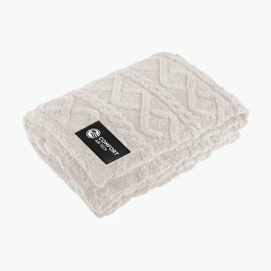 Recycled Sherpa Cable Pattern Fleece Blanket