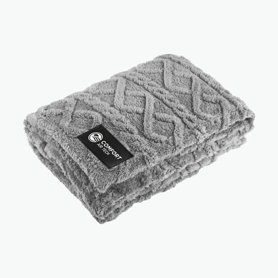 Recycled Sherpa Cable Pattern Fleece Blanket
