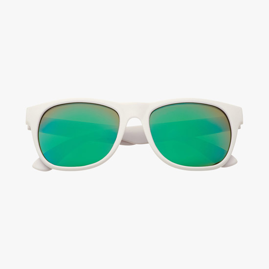 White Rubberized Mirror Malibu Sunglasses