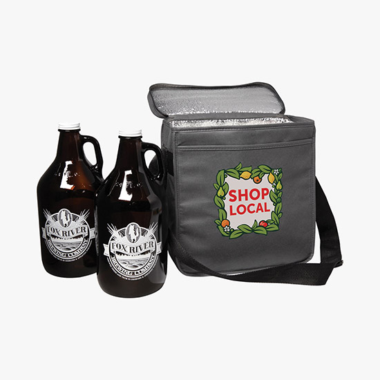 100 GSM Insulated Dual Growler Bag - Full Color