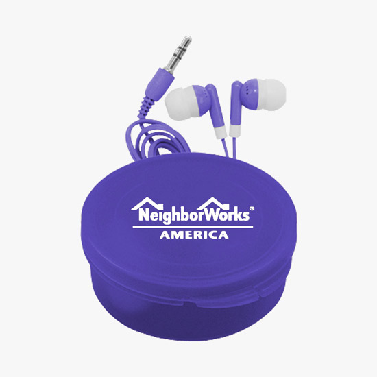 Color Match Ear Buds in Round Case