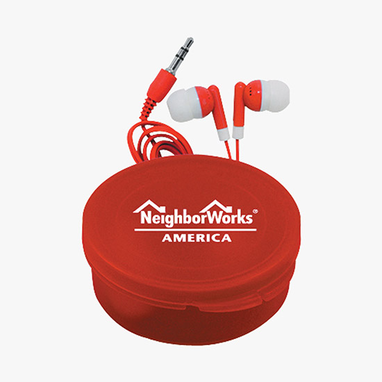 Color Match Ear Buds in Round Case