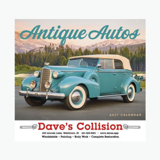 Antique Autos Wall Calendar - Stapled
