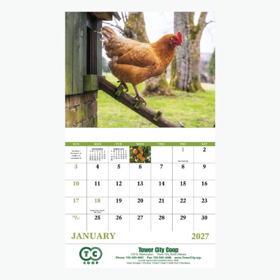 Agriculture Wall Calendar - Stapled
