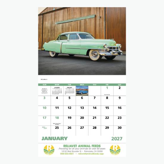 Classic Autos Wall Calendar - Stapled