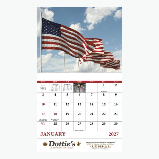 Celebrate America Wall Calendar - Stapled