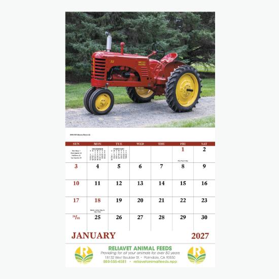 Classic Tractor Wall Calendar - Stapled