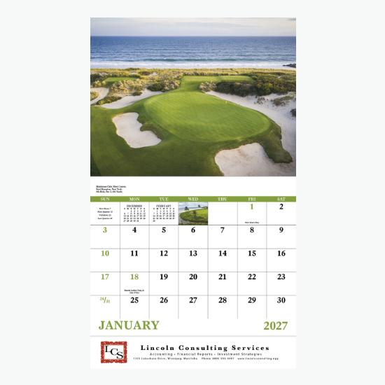 Fairways & Greens Wall Calendar - Stapled