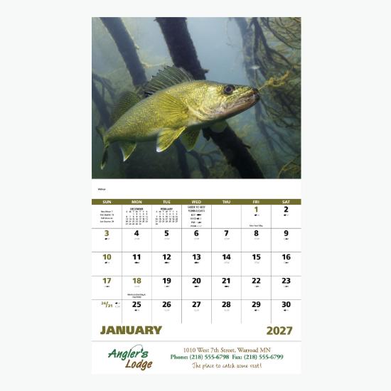 Fishing Wall Calendar - Stapled