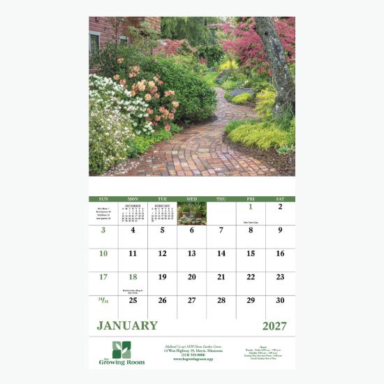 Garden Walk Wall Calendar - Stapled