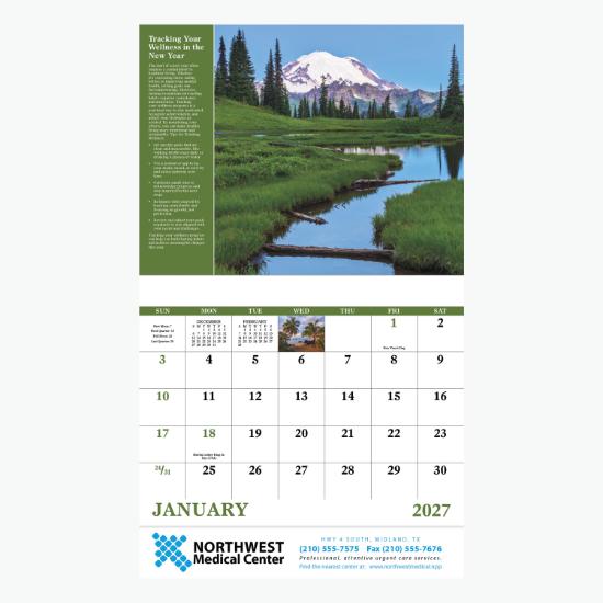 Healthy Living Wall Calendar - Stapled