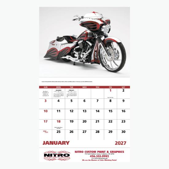 Motorcycles Wall Calendar - Stapled