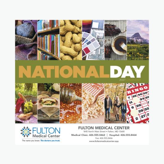 National Day Wall Calendar - Stapled