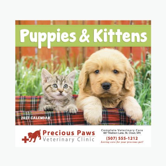 Puppies & Kittens Wall Calendar - Stapled