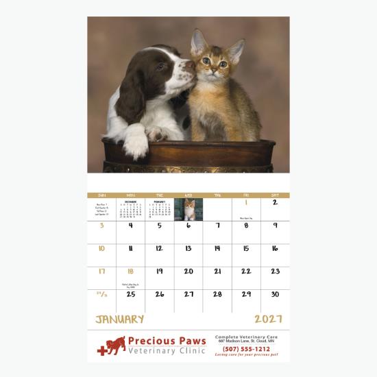 Puppies & Kittens Wall Calendar - Stapled