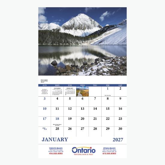 Scenic Canada Wall Calendar - Stapled