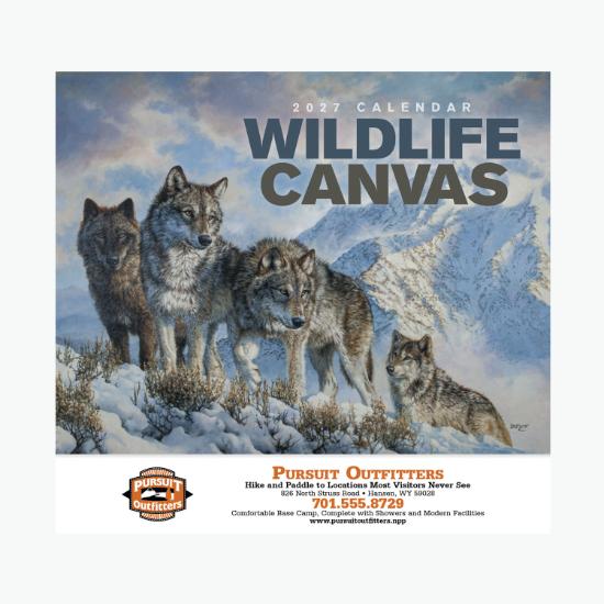 Wildlife Canvas Wall Calendar - Stapled