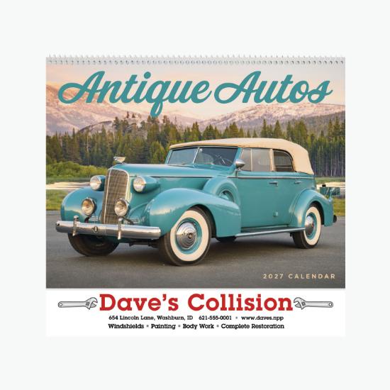 Antique Autos Wall Calendar - Spiral