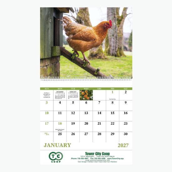 Agriculture Wall Calendar - Spiral