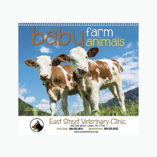 Baby Farm Animals Wall Calendar - Spiral