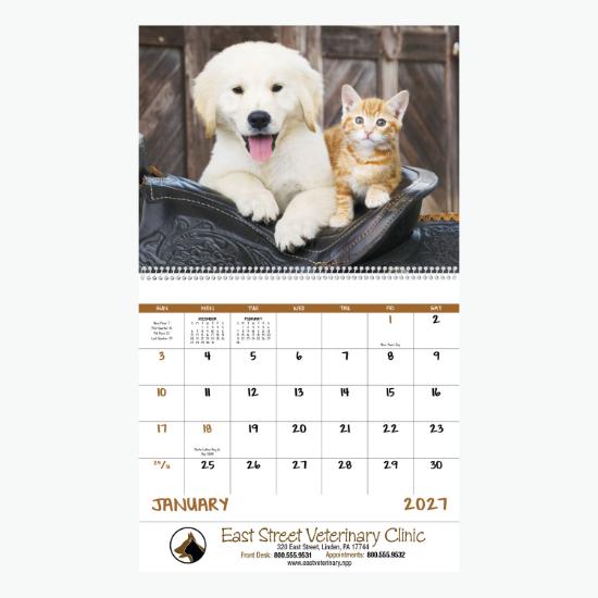 Baby Farm Animals Wall Calendar - Spiral