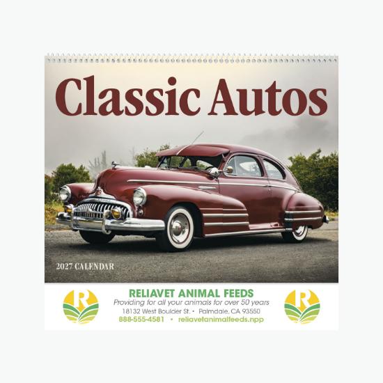 Classic Autos Wall Calendar - Spiral