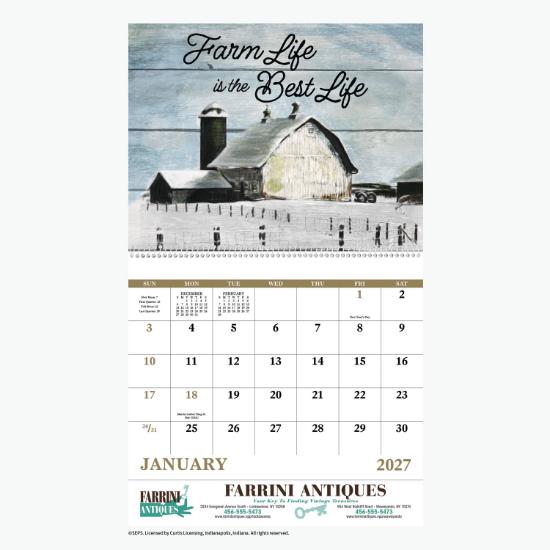 Country Days Wall Calendar - Spiral
