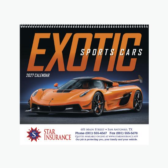 Exotic Sports Cars Wall Calendar - Spiral