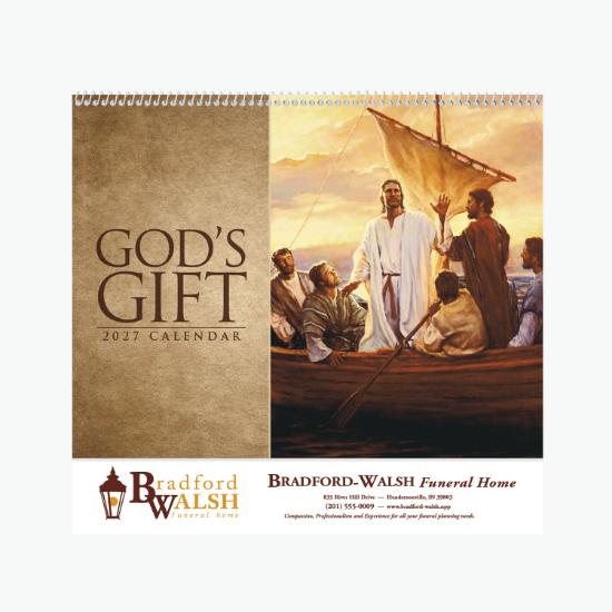 God's Gift w/ Funeral Pre-Planning Sheet Wall Calendar - Spiral
