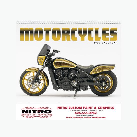 Motorcycles Wall Calendar - Spiral