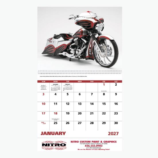 Motorcycles Wall Calendar - Spiral