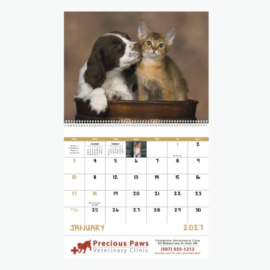 Puppies & Kittens Wall Calendar - Spiral