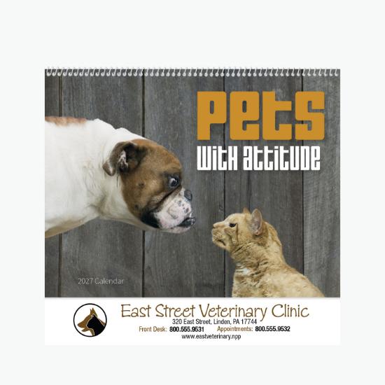 Pets with Attitude Wall Calendar - Spiral