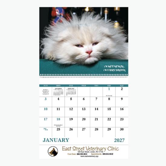 Pets with Attitude Wall Calendar - Spiral
