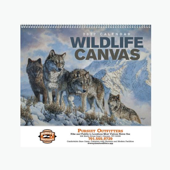 Wildlife Canvas Wall Calendar - Spiral
