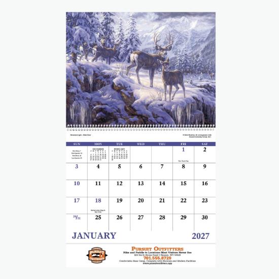 Wildlife Canvas Wall Calendar - Spiral